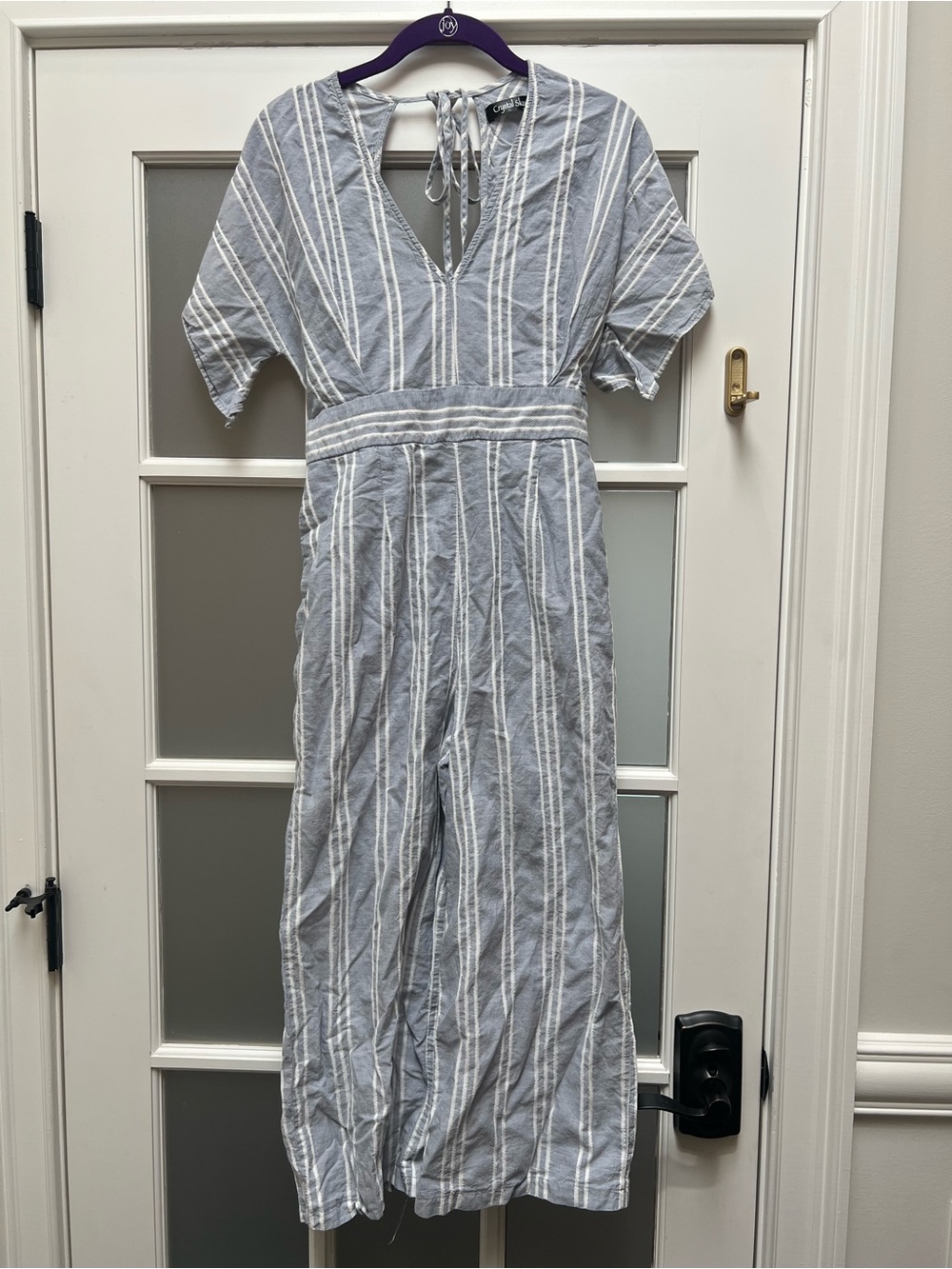 Striped Blue & White Romper